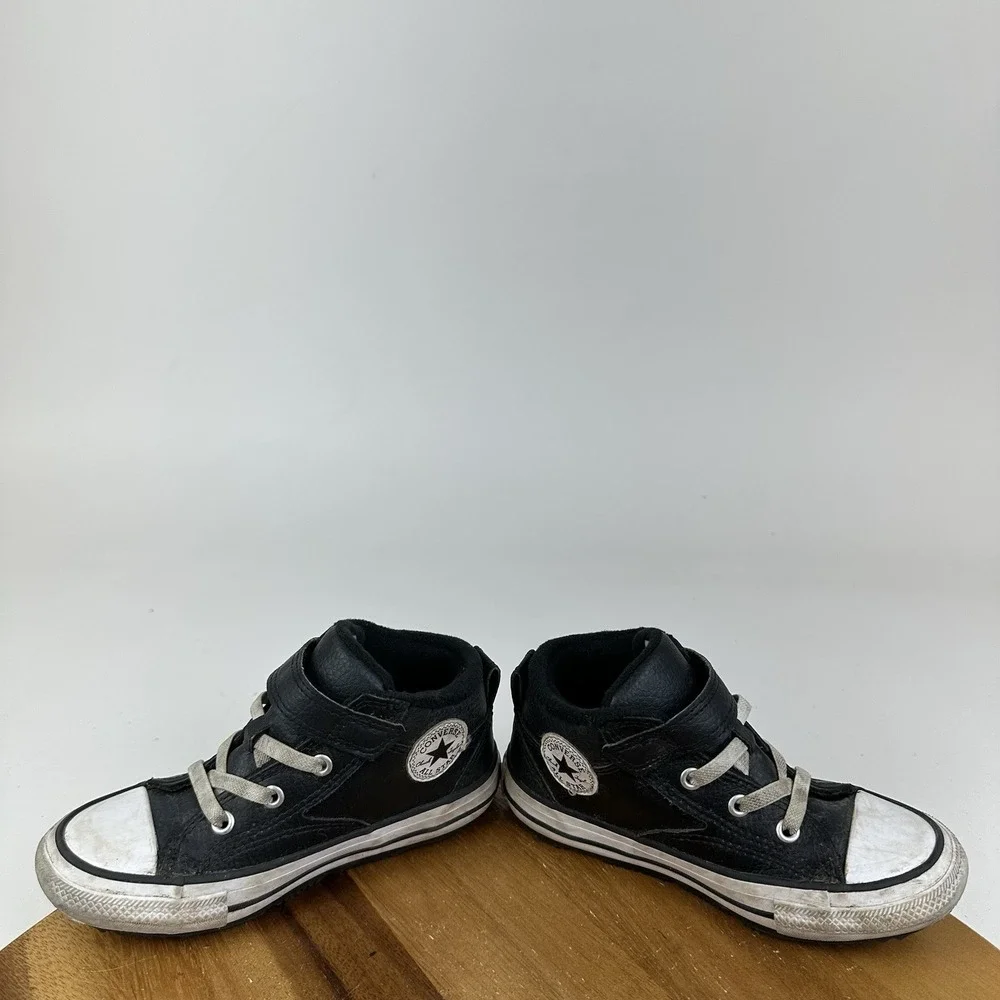 Little Kids Converse Chuck Taylor All Star Mid TD Black Leather Boots Size 10 C